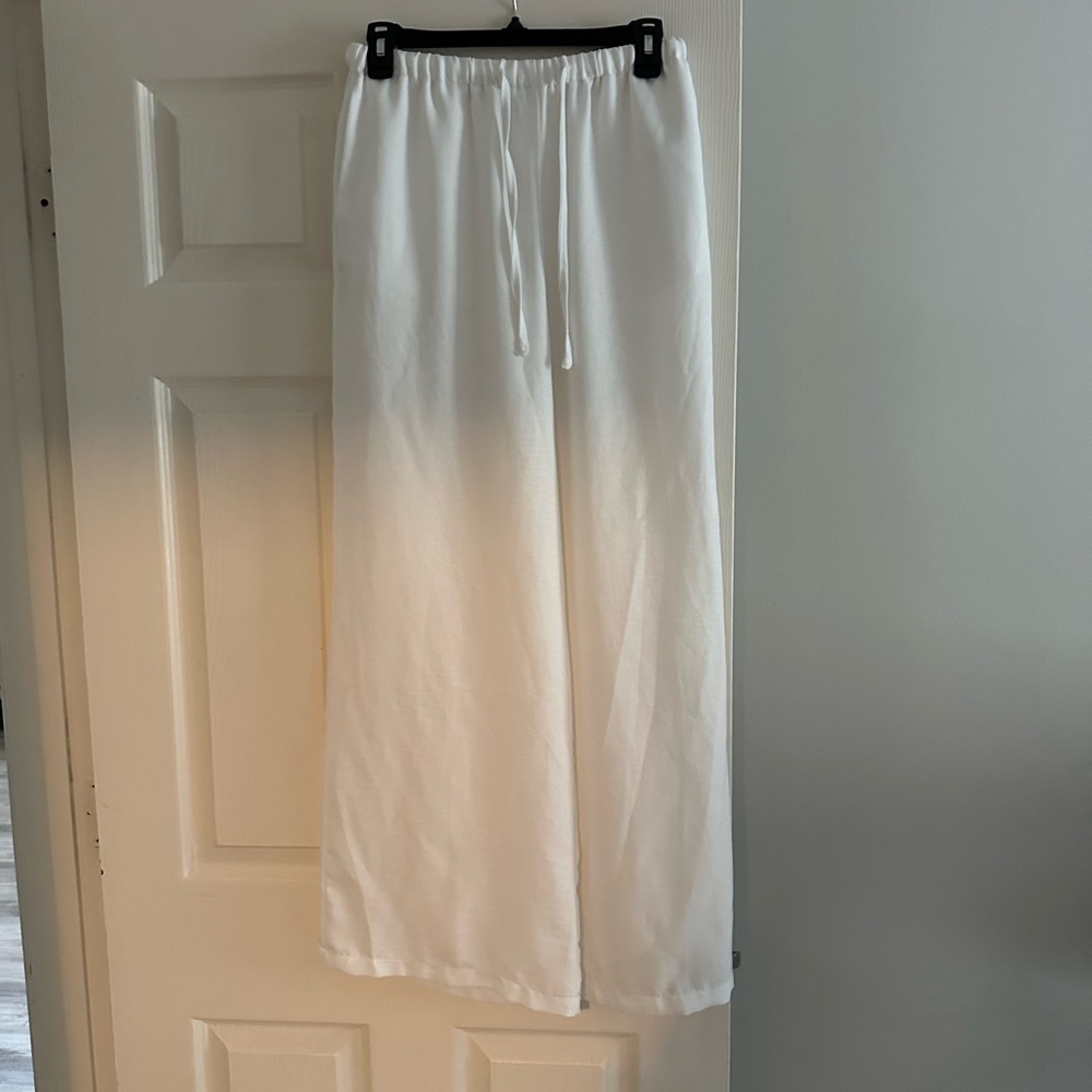 White Wide-Leg Pants